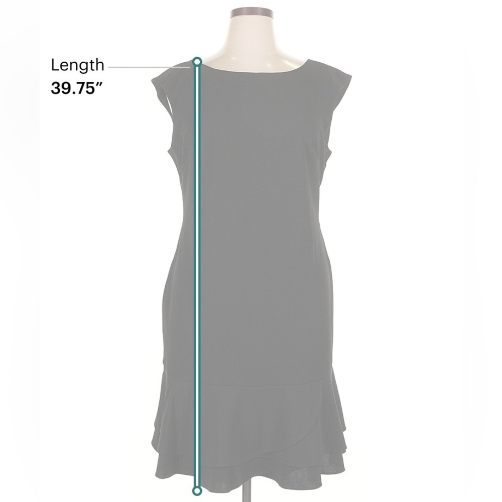 Adrianna Papell Size 18 NWT Black Midi Plus size Dress Cocktail Work Sleeveless - Picture 5 of 8